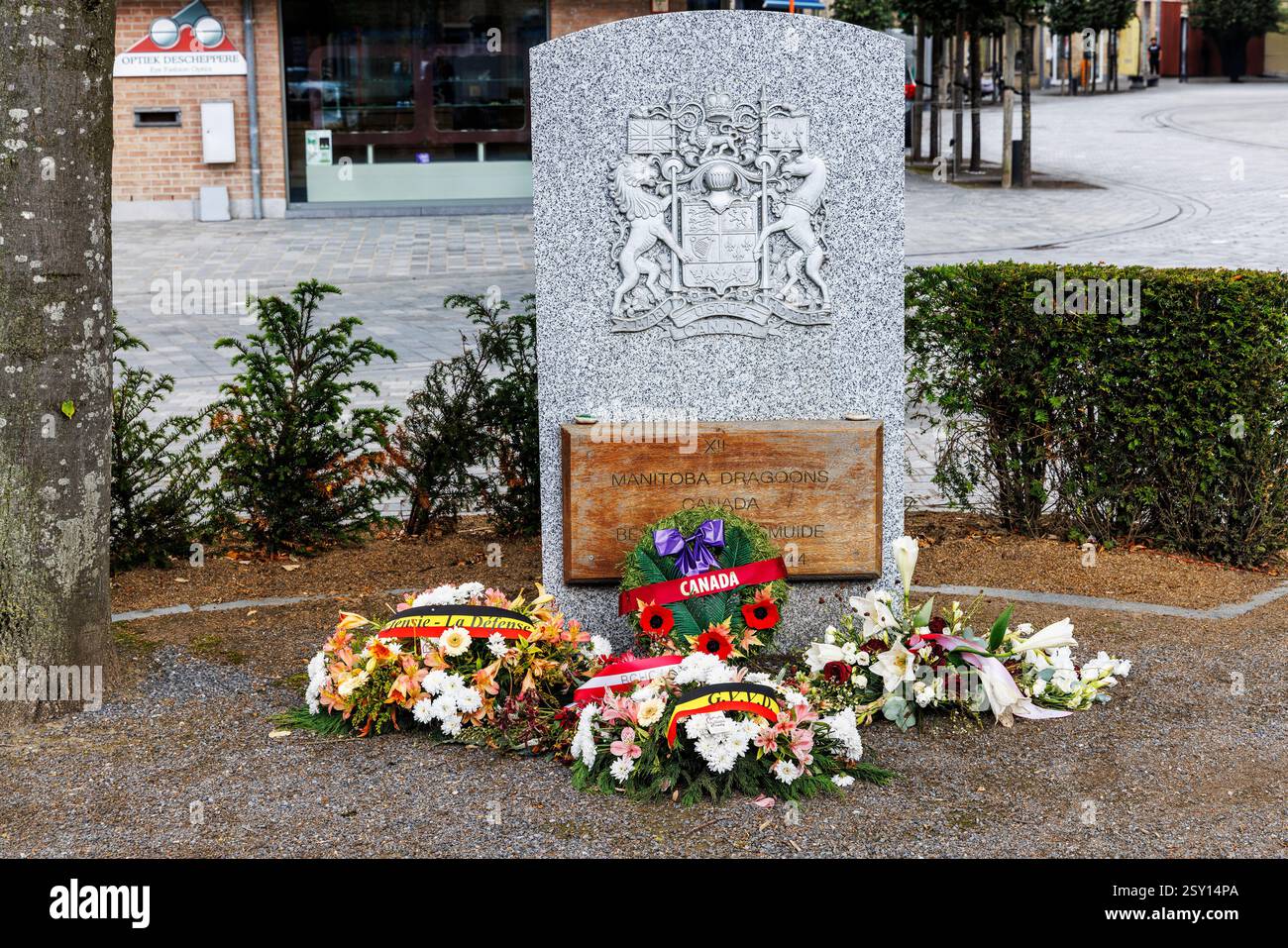 Mémorial de guerre du Canada, Diksmuide, Flandre occidentale, Belgique Banque D'Images