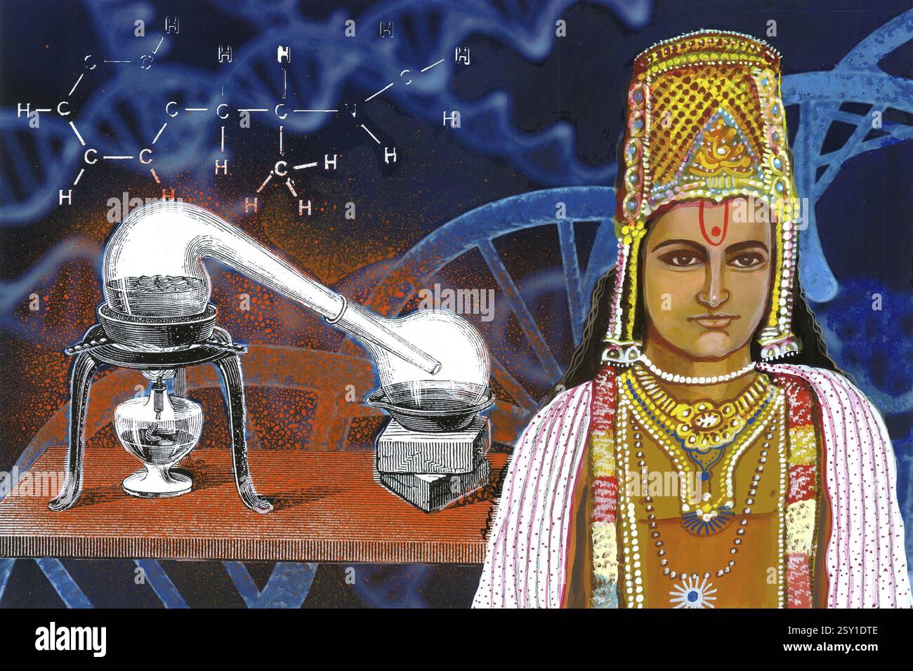 100 assistant de Nagarjuna ce science chimique peinture, Inde, Asie Banque D'Images
