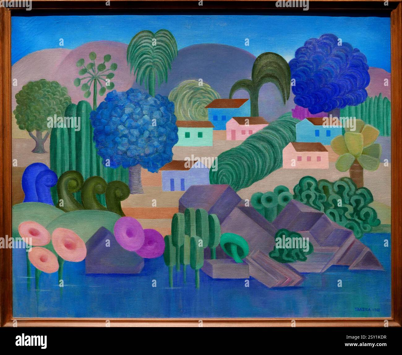Exposition Tarsila do Amaral, Paisagem com flores rosas e roxas, Musée du Luxembourg, Senat, Paris, France, Europe Banque D'Images