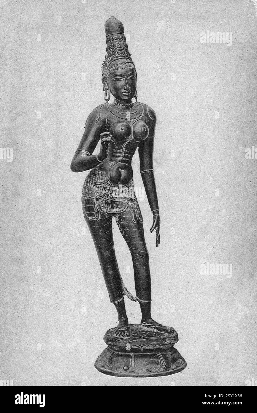 Vieille photo vintage de Parvati dans le musée de madras tamil nadu Inde Banque D'Images