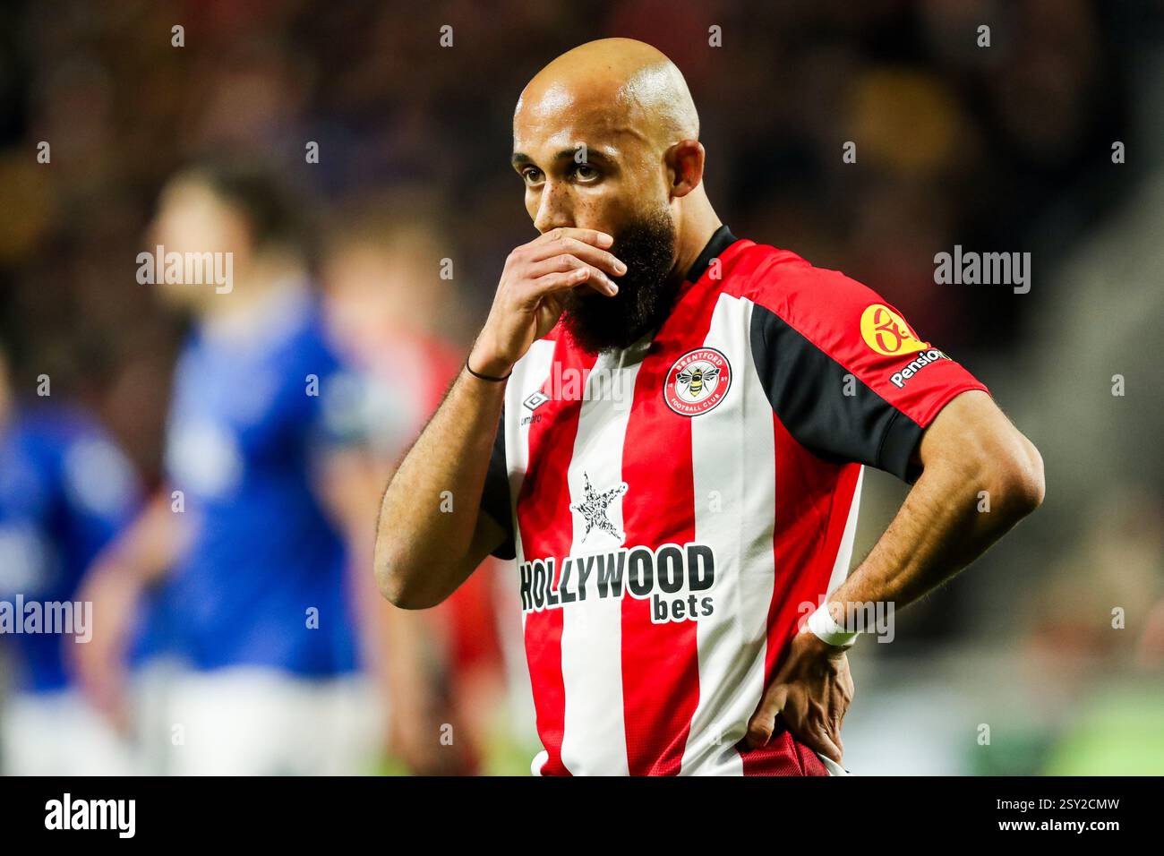 Londres, Royaume-Uni. 26 février 2025. Bryan Mbeumo de Brentford réagit lors du match de premier League Brentford vs Everton au Gtech Community Stadium, Londres, Royaume-Uni, le 26 février 2025 (photo par Izzy Poles/News images) à Londres, Royaume-Uni le 26/02/2025. (Photo par Izzy Poles/News images/SIPA USA) crédit : SIPA USA/Alamy Live News Banque D'Images