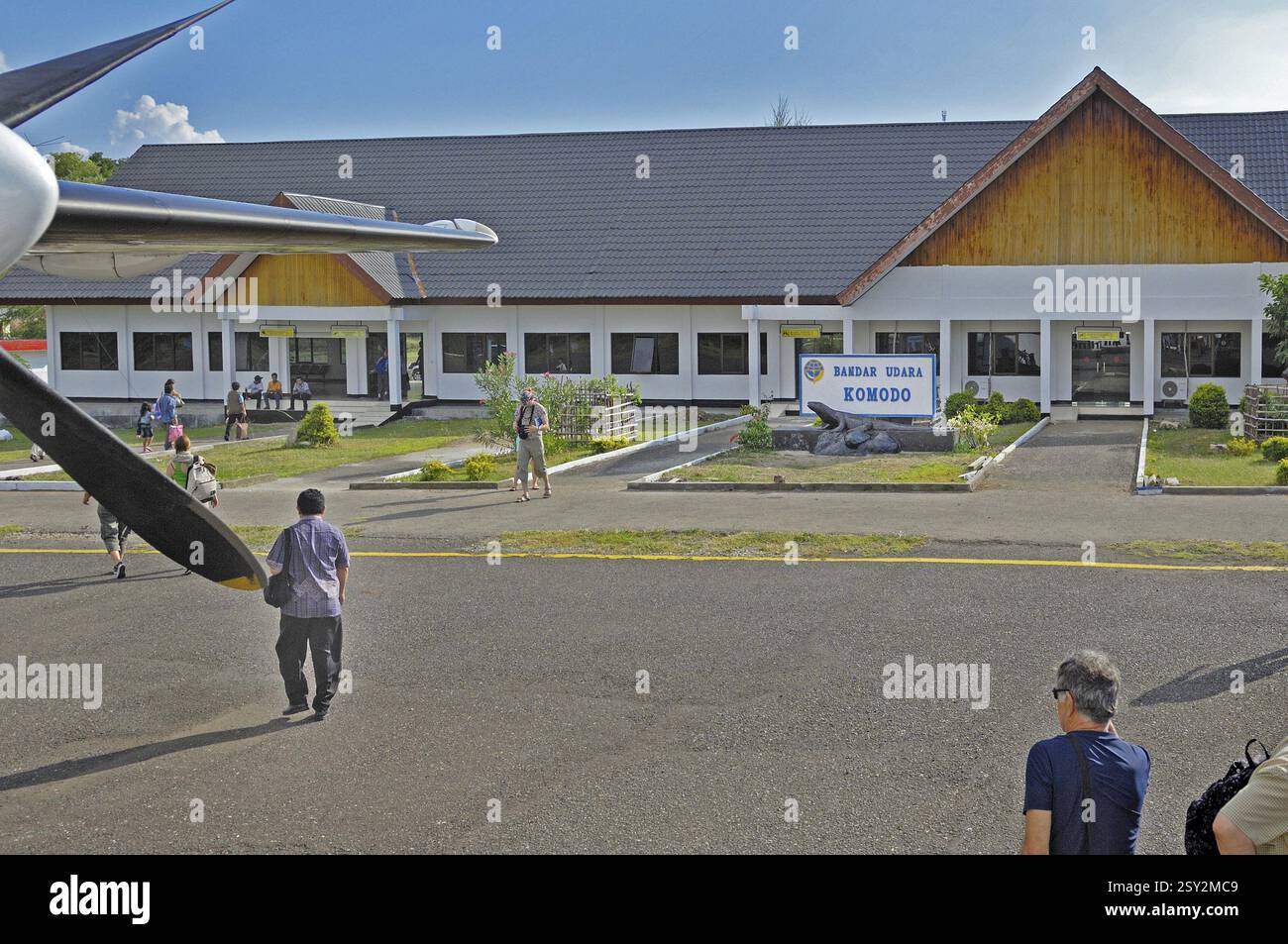 Bâtiment de l'aéroport, arrivée à Labuan Bajo, Flores, Indonésie, Asie Banque D'Images