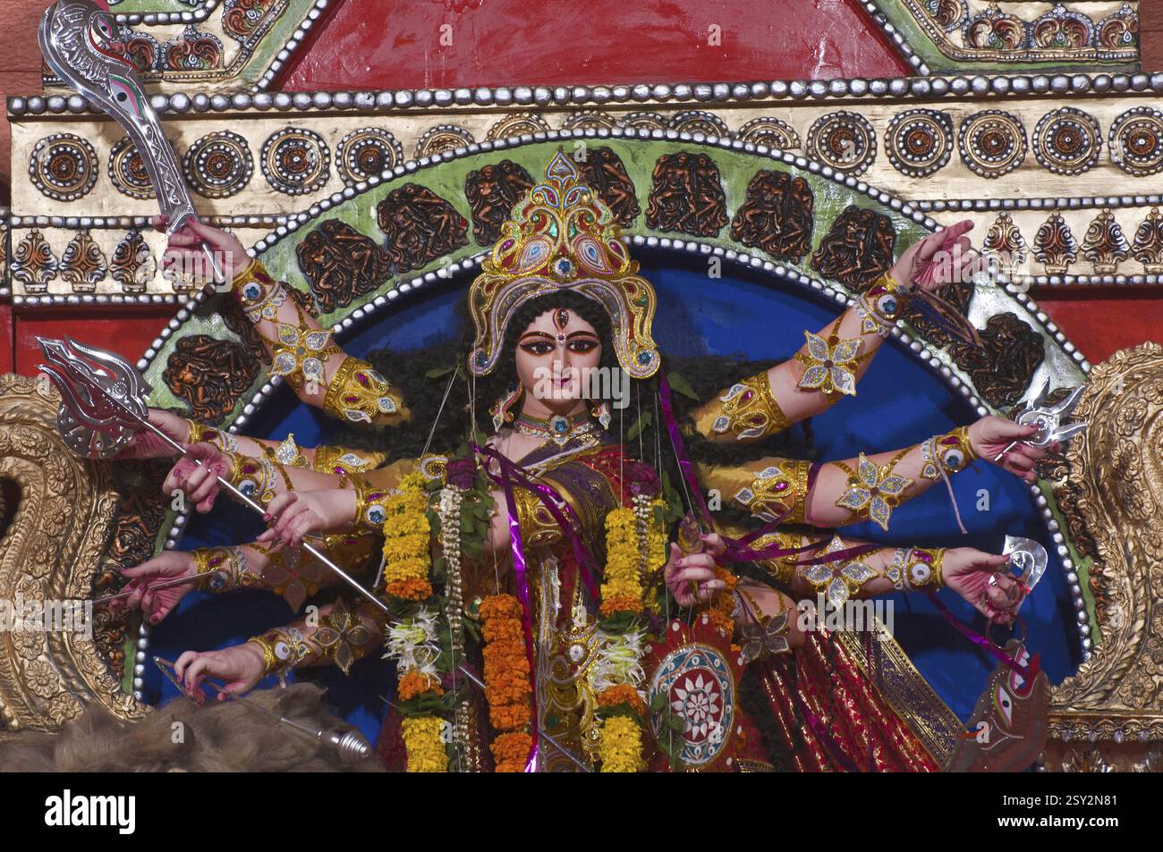 Déesse de Durga Idol Mumbai Maharashtra Inde Asie Banque D'Images