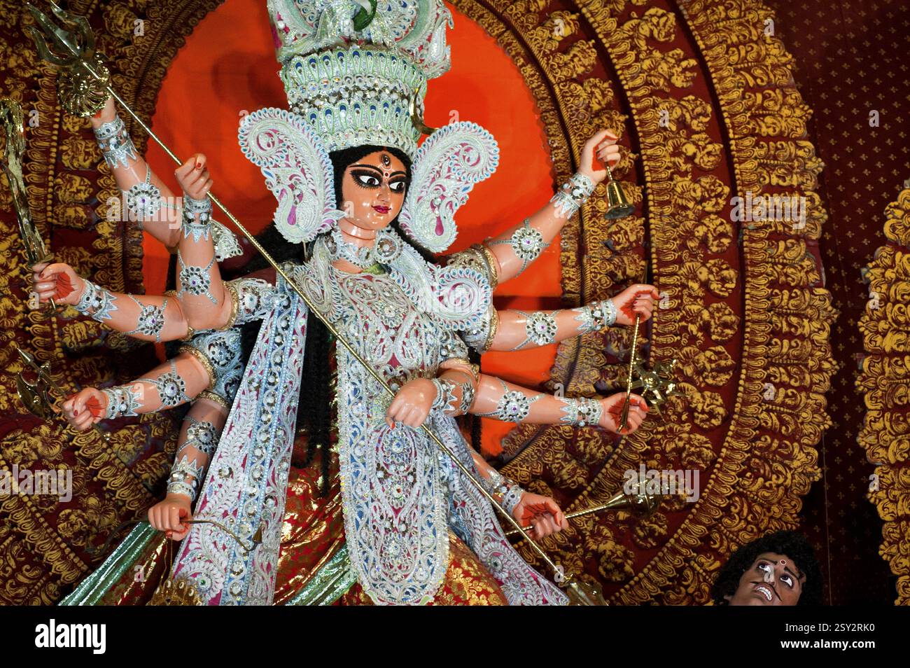 Statue de la déesse durga à kolkata, Calcutta, Inde, Asie Banque D'Images