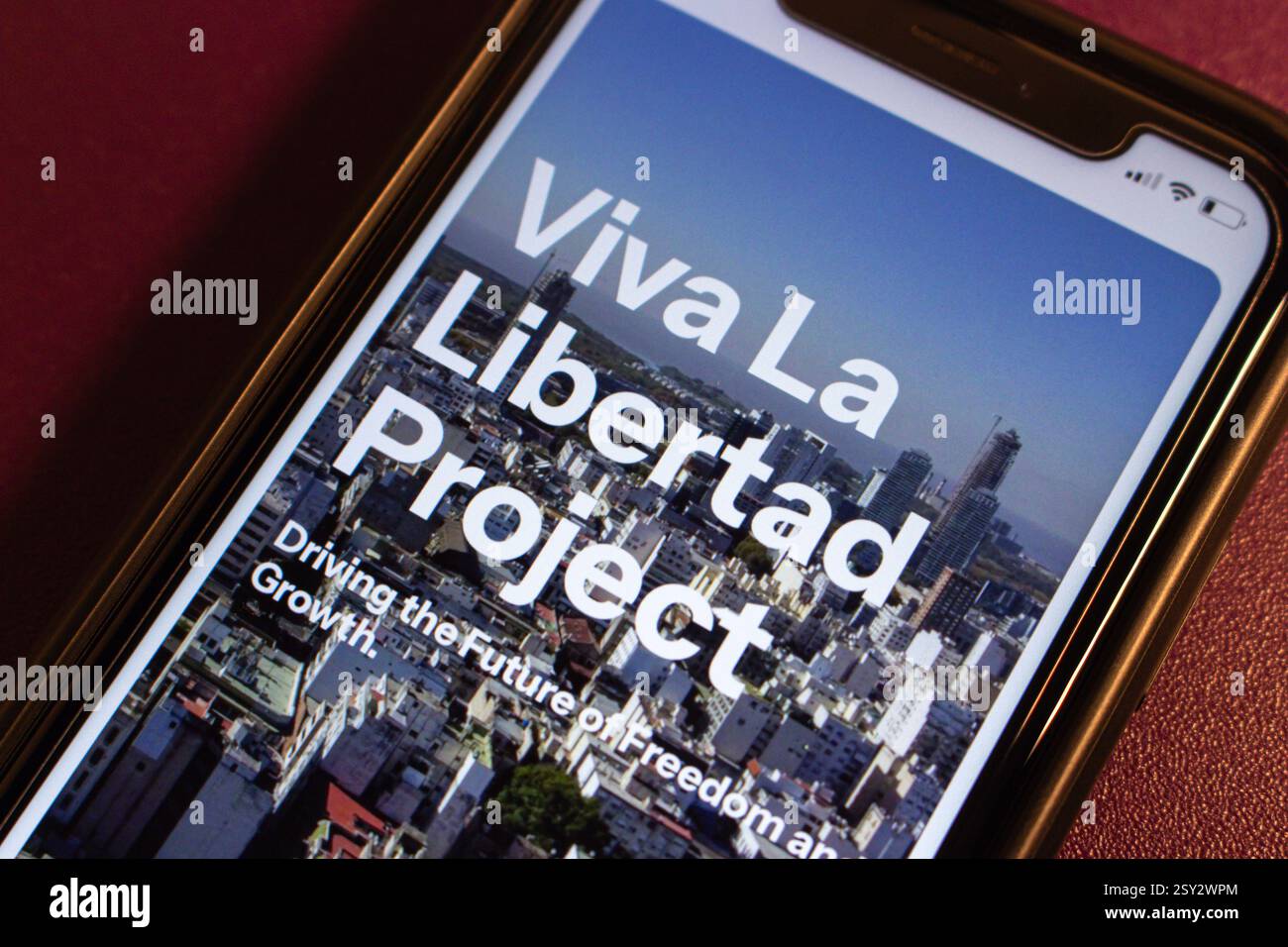 Site web du projet Viva la Libertad. Le projet Viva la Libertad est une initiative qui stimule l'économie Argentine via le jeton $LIBRA et defi. Banque D'Images