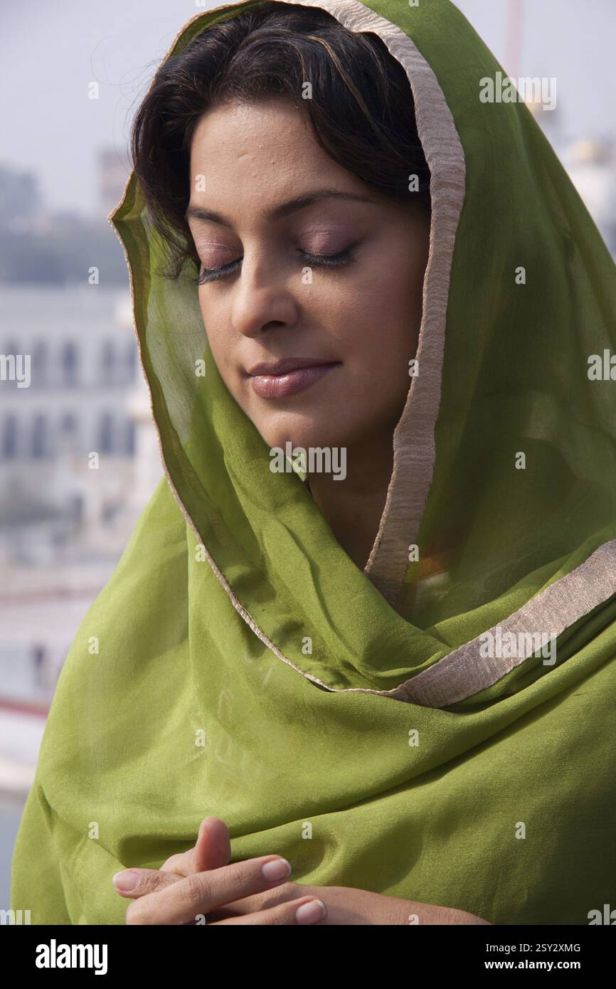 L'actrice juhi chawla bollywood indien, Amritsar, Punjab, en Inde, en Asie Banque D'Images