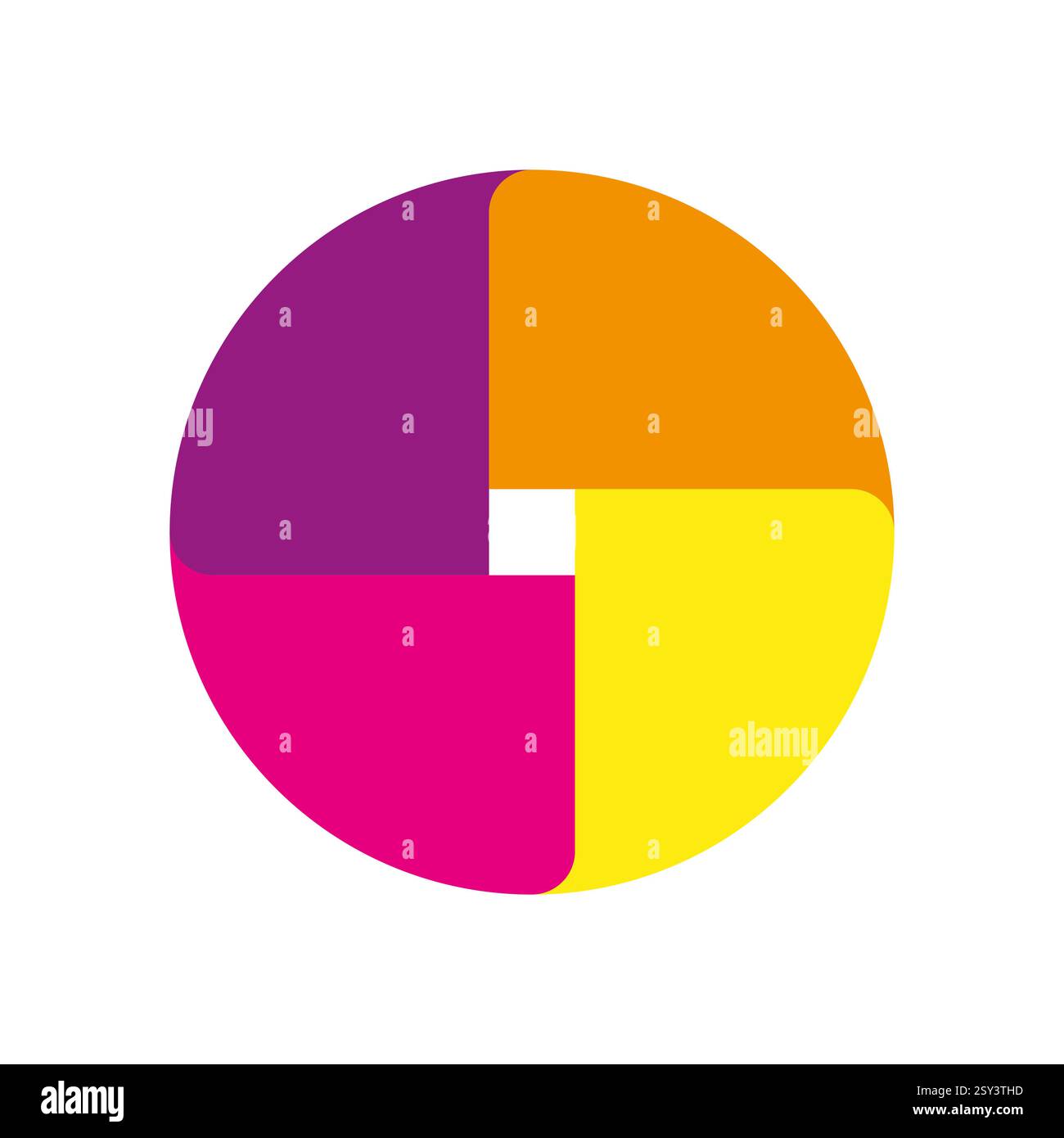 Graphique circulaire coloré. Elément d'infographie circulaire. Visualisation de données abstraites. Symbole graphique lumineux. Illustration de Vecteur