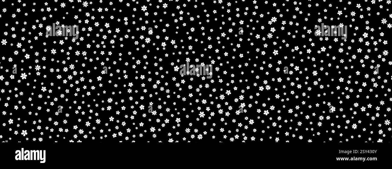 Minuscule motif sans couture de fleur blanche. Motif répétitif monochrome. Fond floral pour impression textile, échantillon de tissu, ornement de robe, ornement de conception de vêtements. Joli papier peint romantique. Vecteur Illustration de Vecteur