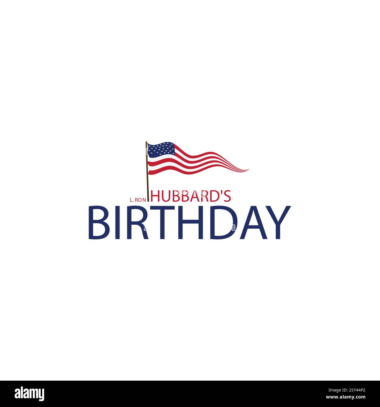 Commémoration de l'anniversaire de l Ron Hubbard retour sur ses réalisations Illustration de Vecteur