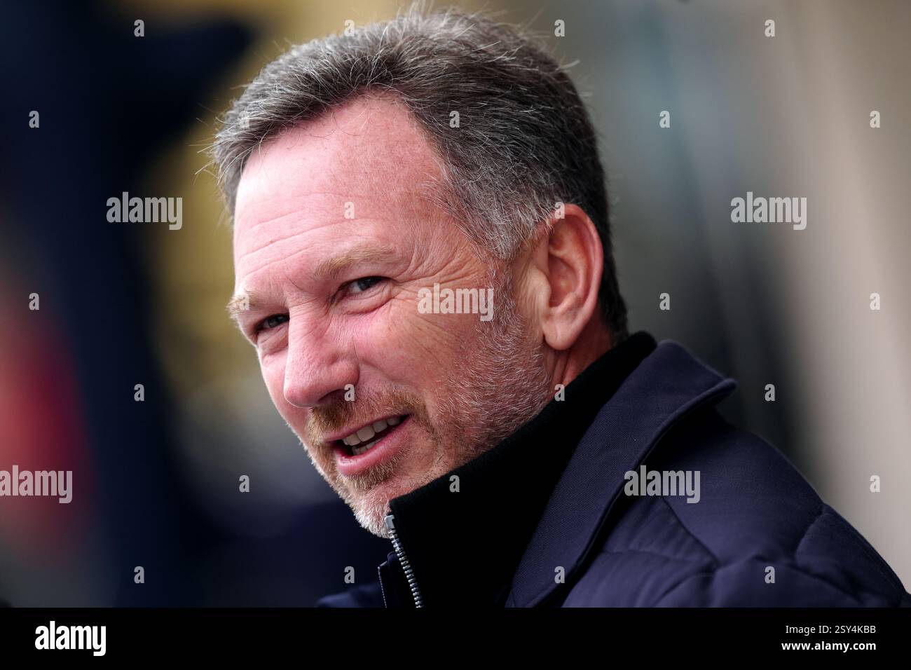 Christian Horner, directeur de l'équipe Red Bull, lors de la deuxième journée des essais de pré-saison sur le circuit international de Bahreïn, à Sakhir. Date de la photo : jeudi 27 février 2025. Banque D'Images