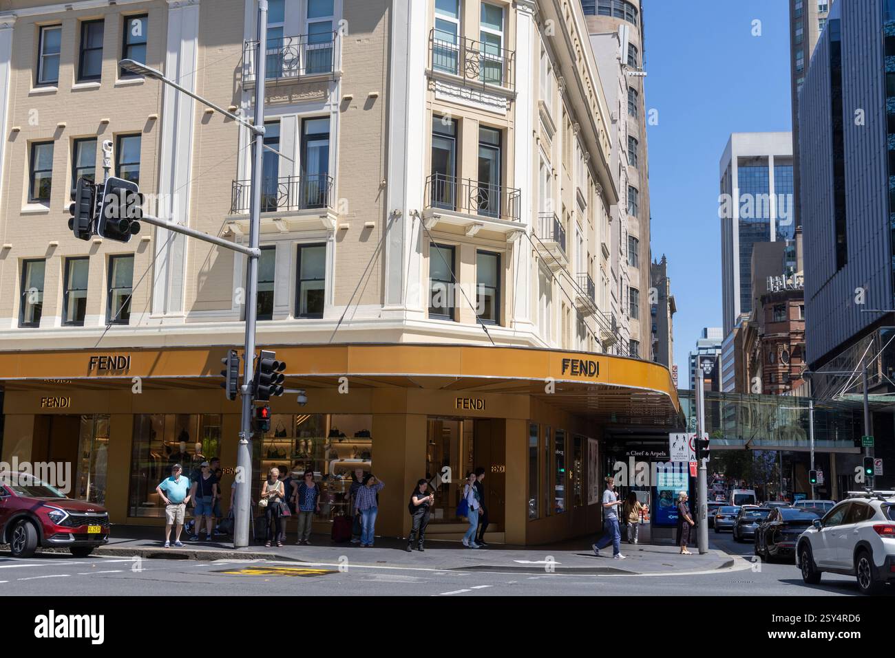Magasin Fendi, magasin de luxe italien de maison de mode sur Elizabeth Street dans le centre-ville de Sydney, Nouvelle-Galles du Sud, Australie, 2025 Banque D'Images