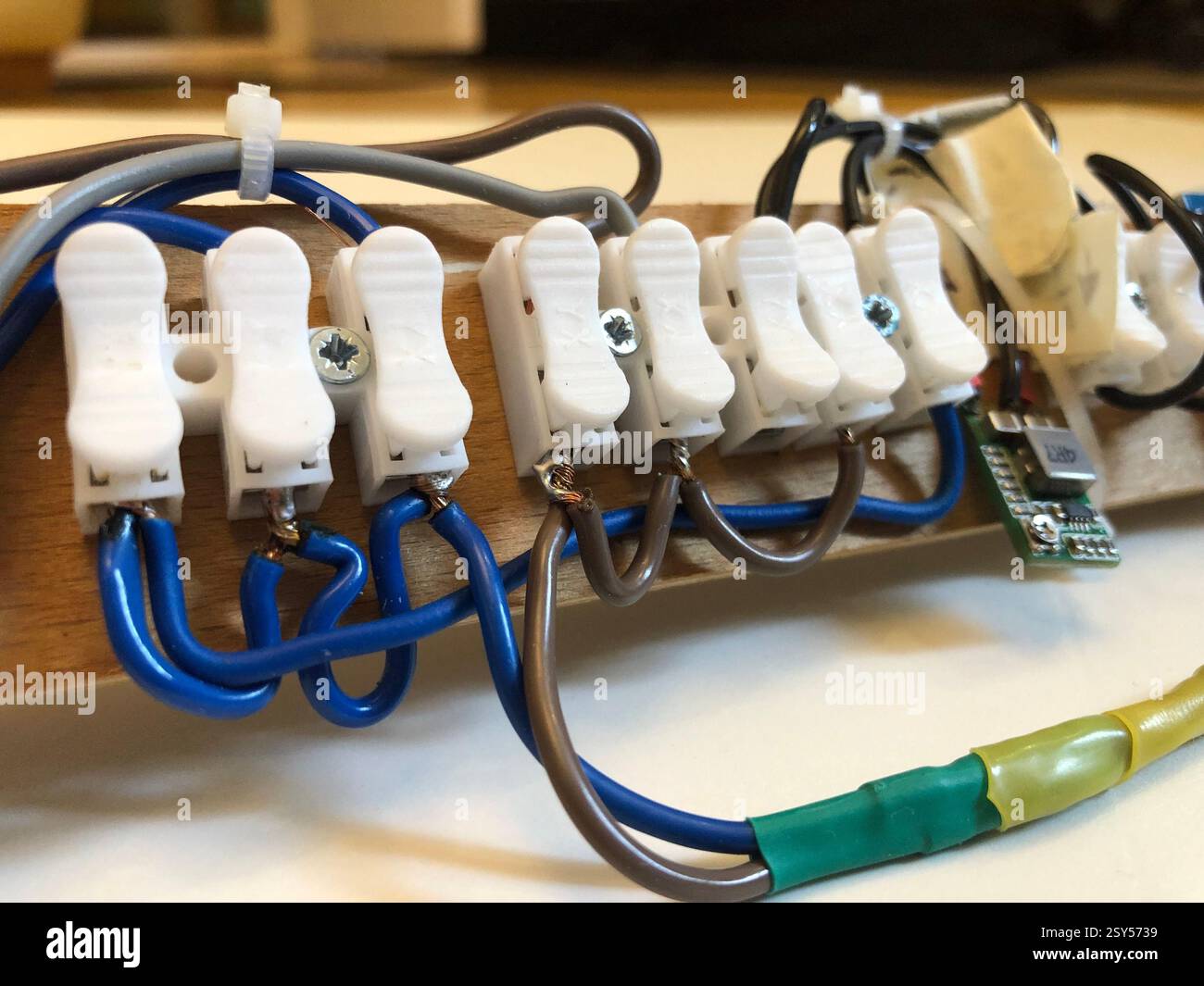 borniers de montage pour la connexion de fils électriques Banque D'Images