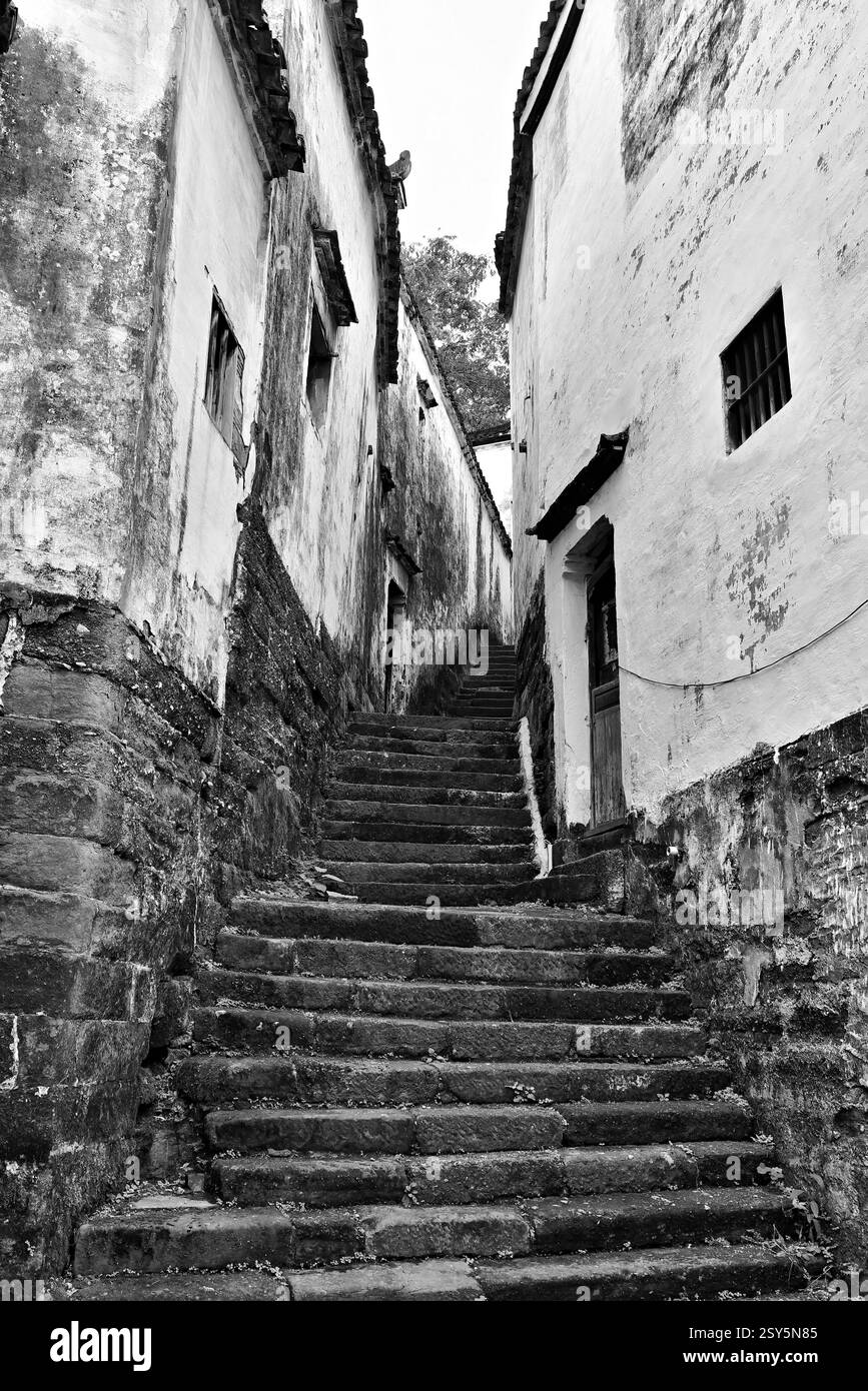 Village de Zhuge Bagua, comté de Lanxi, Jinhua, province du Zhejiang, Chine. Le village vieux de 600 ans a été fondé et habité par des descendants de Zhuge Liang. Banque D'Images