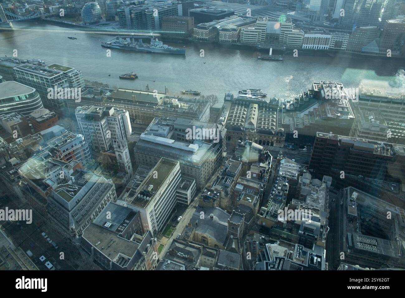 Londres, Royaume-Uni, 16 janvier 2023. Vue de Sky Garden sur la Tamise et Londres. Banque D'Images