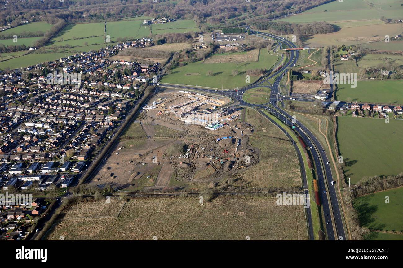 Vue aérienne du développement de Persimmon Homes à Wellington Mount, Wetherby Road, Leeds, West Yorkshire Banque D'Images