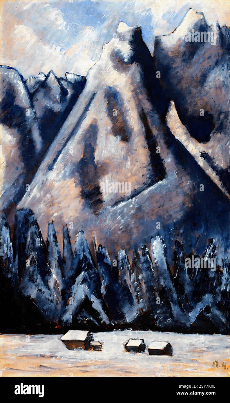 Waxenstein Peaks Garmisch-Partenkirchen par Marsden Hartley 1933-1934 American Modernist Landscape Painting public Domain High Resolution Banque D'Images