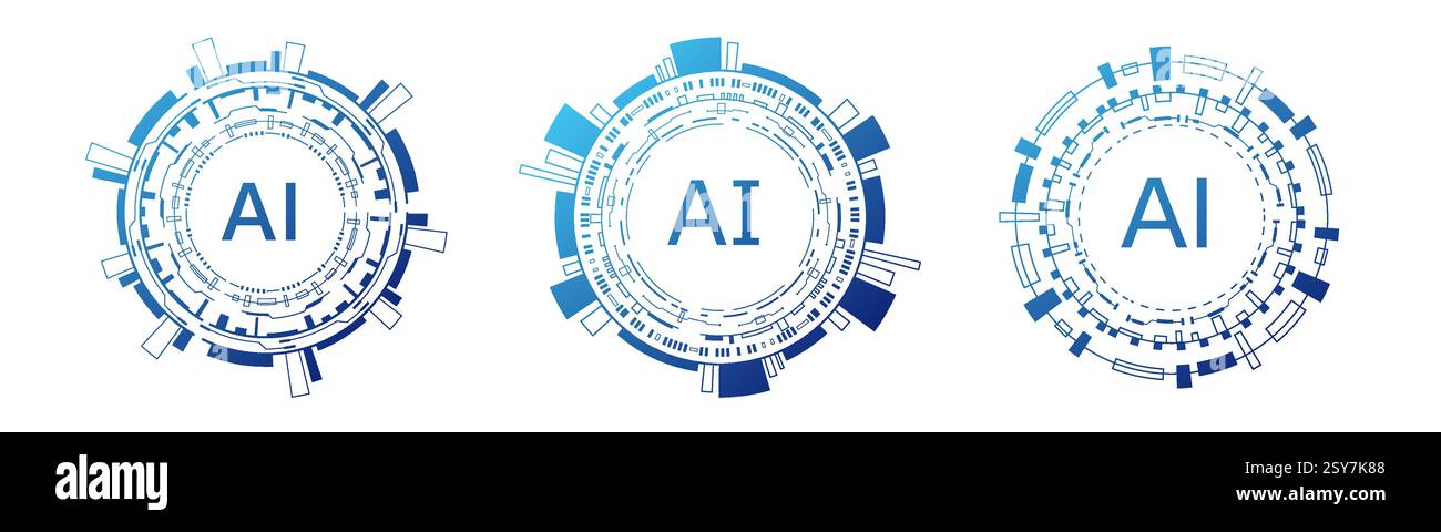 Cadre ai bleu futuriste pour les systèmes numériques et commerciaux. Illustration de Vecteur