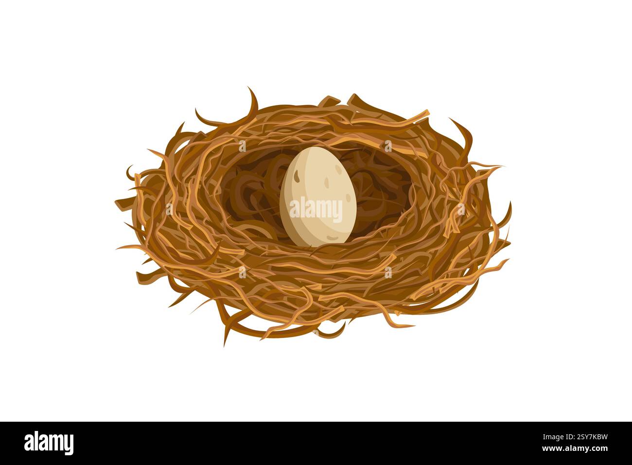 Oeuf niché dans un nid d'oiseau représentant la beauté douce et la simplicité tranquille de la nature Illustration de Vecteur