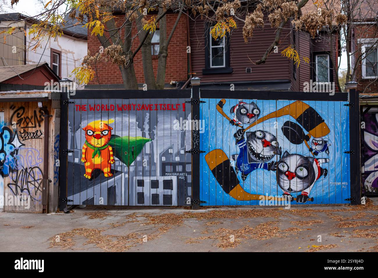 Canada, Ontario, Toronto, graffiti art près du marché de Kensington Banque D'Images