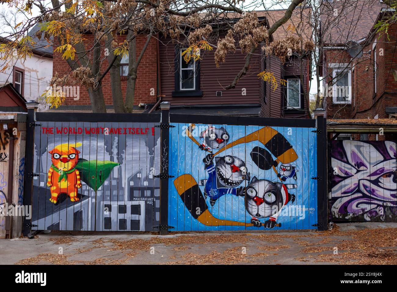 Canada, Ontario, Toronto, graffiti art près du marché de Kensington Banque D'Images