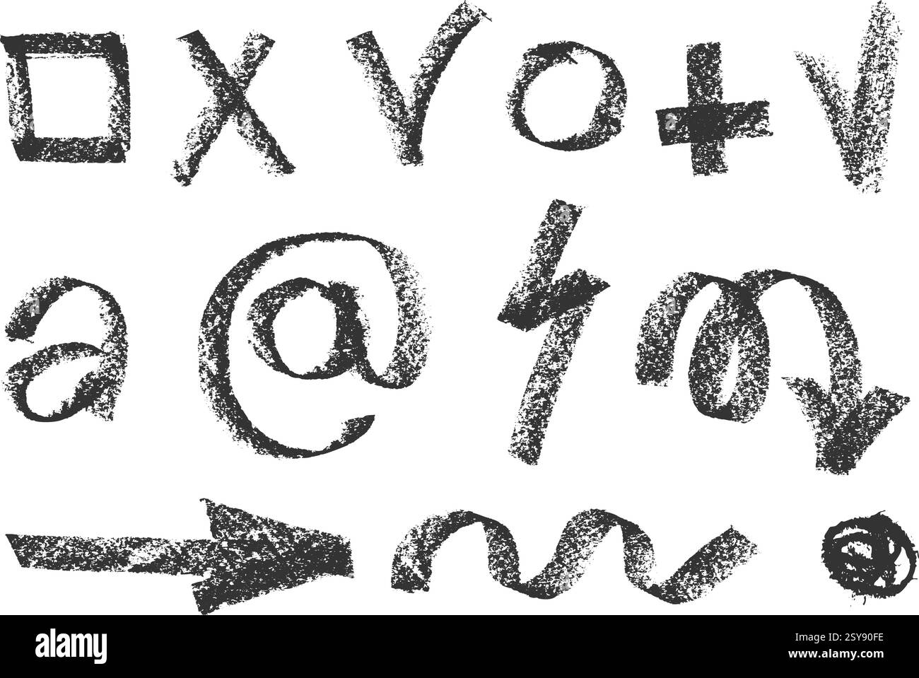 Case à cocher dessin à la main au crayon fusain avec des marques v, x, plus des formes. Éléments noirs sur blanc. Grunge crayon craie gribouillette gribouille les textures chargement Illustration de Vecteur Case à cocher dessin à la main au crayon fusain avec des marques v, x, plus des formes. Éléments noirs sur blanc. Grunge crayon craie gribouillette gribouille les textures chargement Illustration de Vecteur