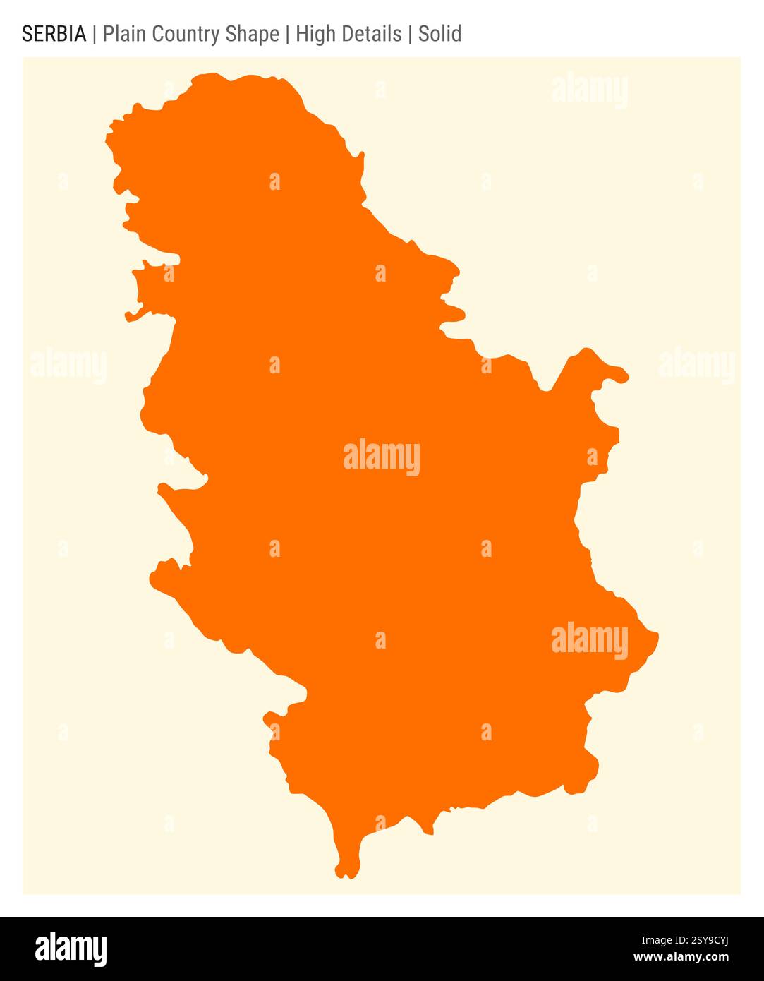 Carte des pays de la plaine de Serbie. Détails élevés. Style Uni. Forme de la Serbie. Illustration vectorielle. Illustration de Vecteur