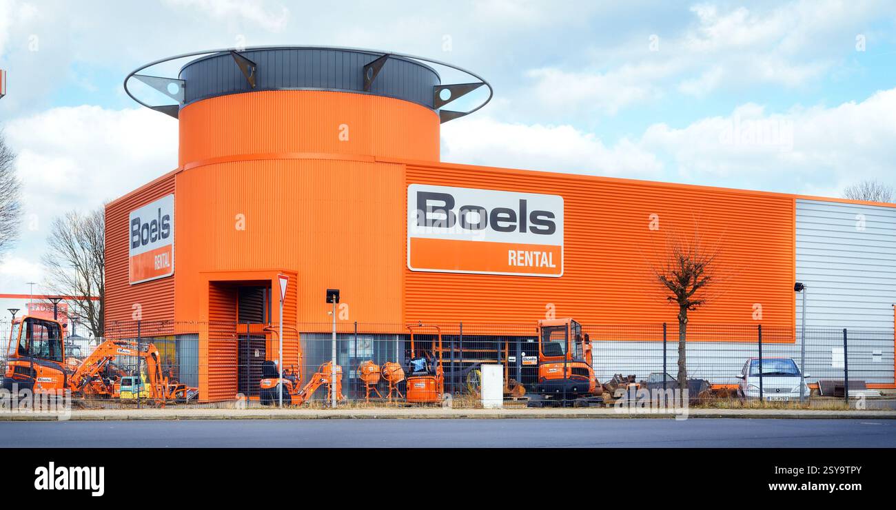 Frechen, Allemagne février 26 2025 : filiale de la société néerlandaise de location d'outils et de machines de construction Boels Rental dans le parc d'activités de Frechen Banque D'Images