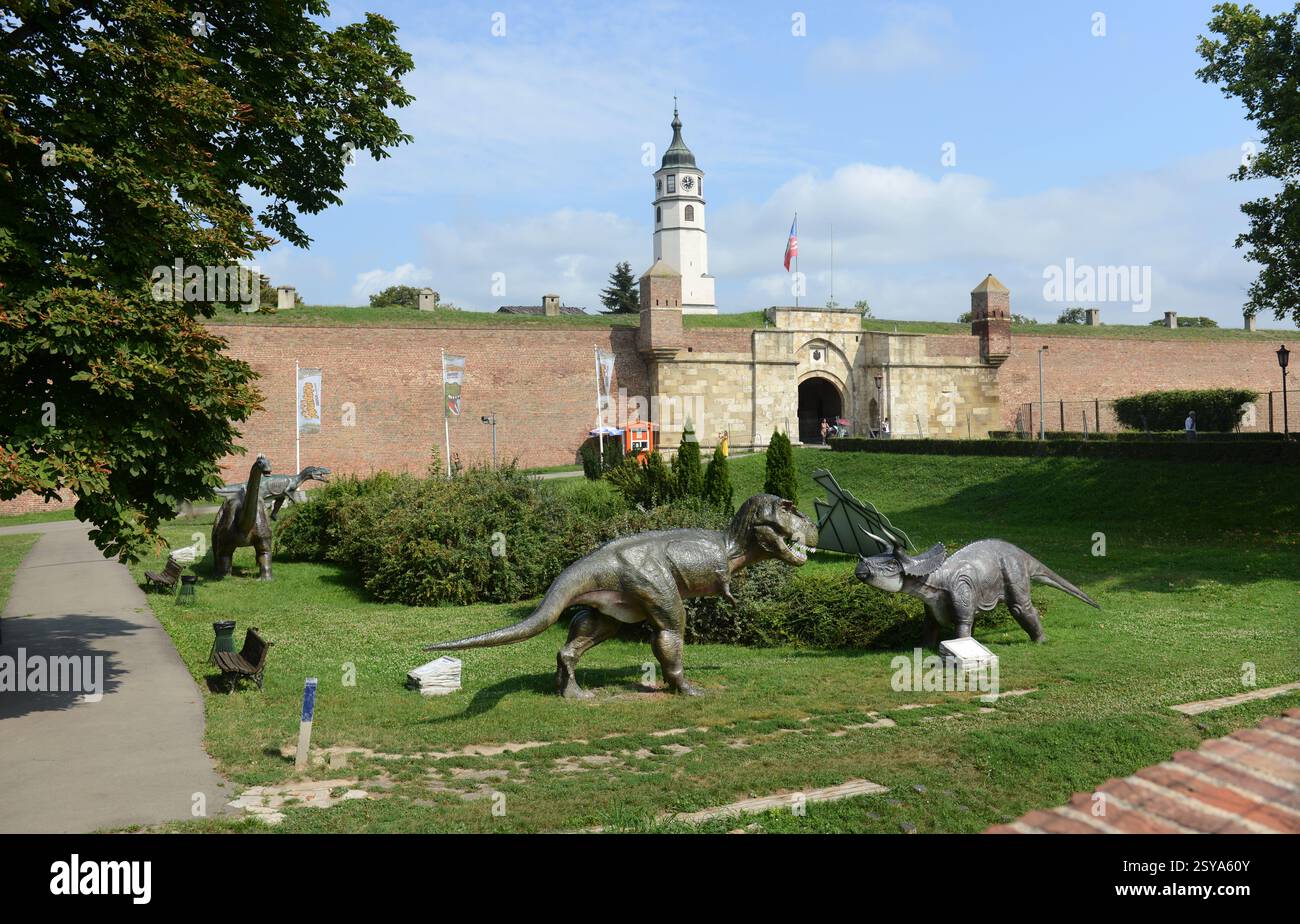 Le parc Dino au parc Kalemegdan à Belgrade, Serbie. Banque D'Images