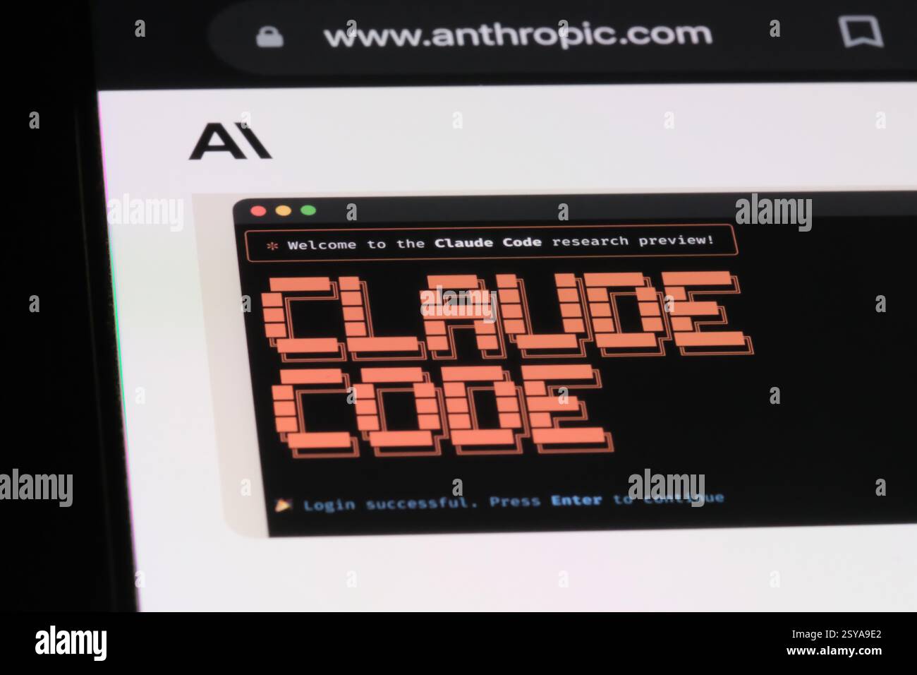 Shanghai, Chine-Feb.25th 2025 : logo de l'outil Claude Code sur le site Web Banque D'Images