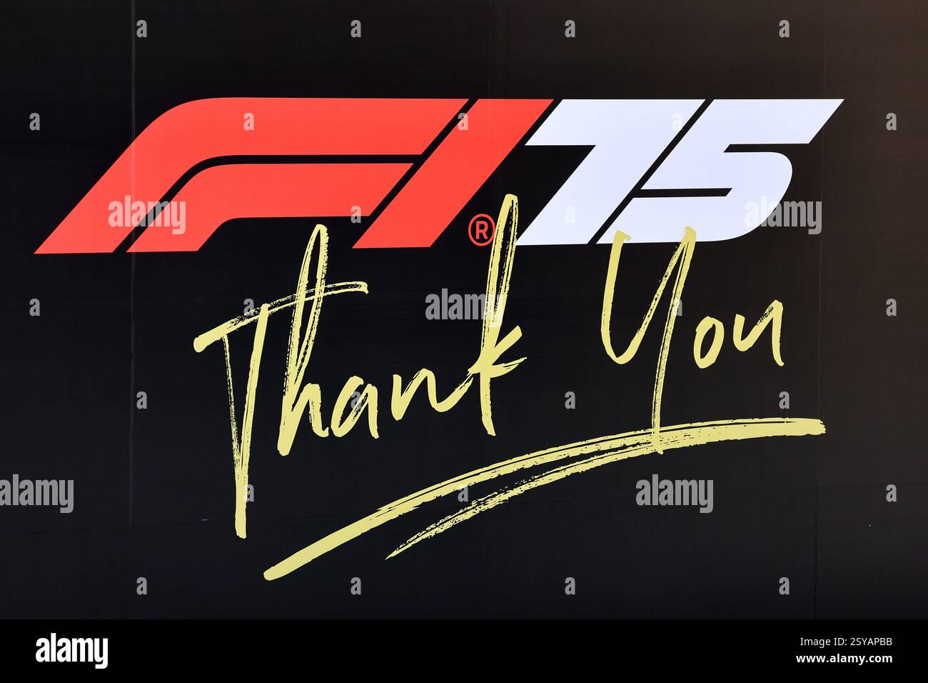 Sakhir, Bahreïn. 28 février 2025. Logo F1 75. 28.02.2025. Essais de formule 1, Sakhir, Bahreïn, troisième jour. Le crédit photo devrait se lire : XPB/Alamy Live News. Banque D'Images