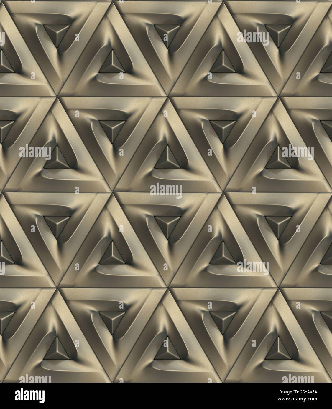 Cette illustration 3D présente un motif géométrique complexe avec une esthétique moderne, idéal pour les dessins de papier peint. Il présente un triangulaire répétitif Banque D'Images
