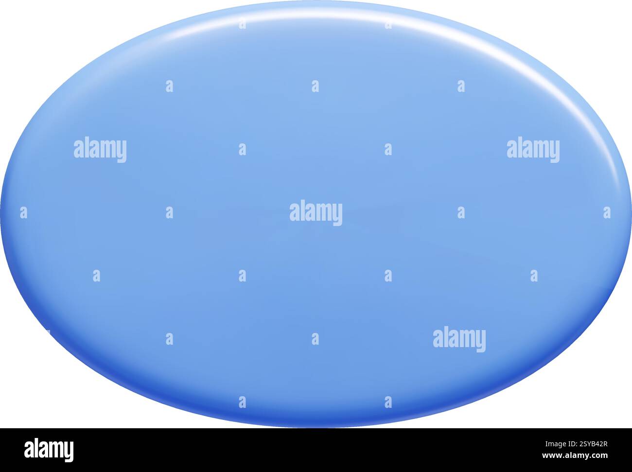 Bannière bleue de légende 3D de forme ovale avec surface polie. Bulle de parole vectorielle Illustration de Vecteur