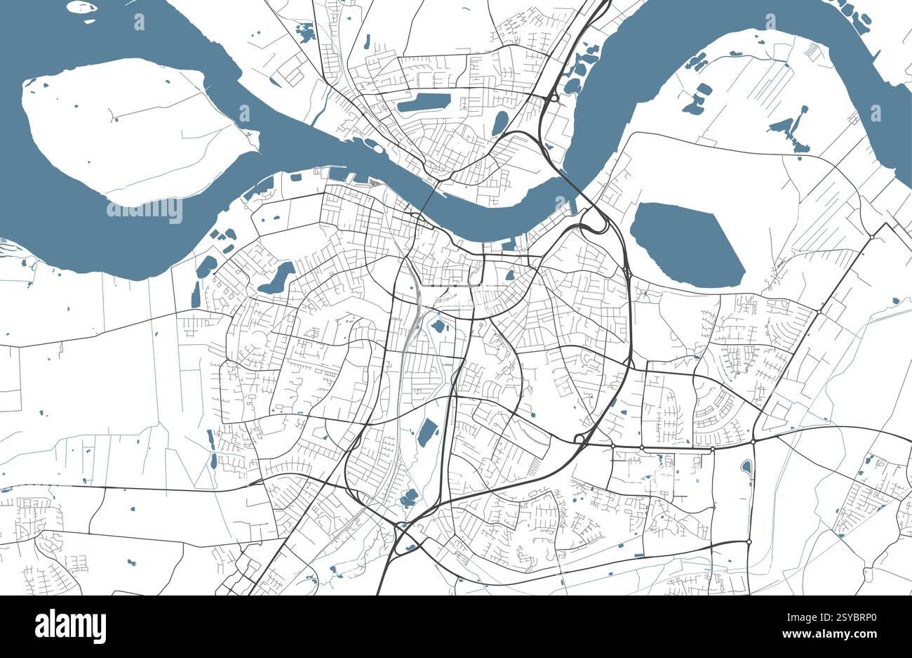 Carte de Aalborg, Danemark. Carte vectorielle détaillée de la ville, zone de la municipalité. Illustration de Vecteur