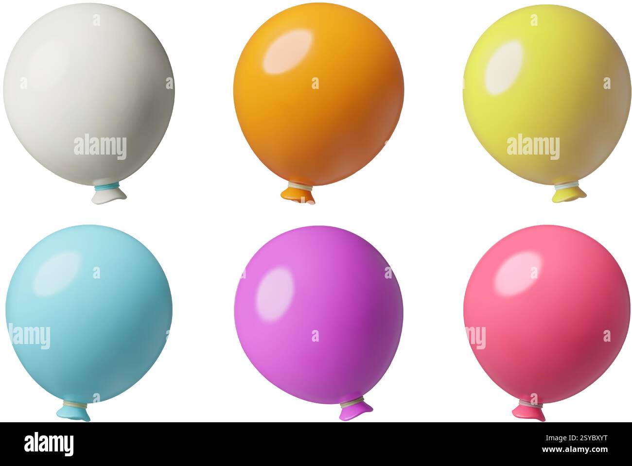 Ballons de fête 3d illustration vectorielle réaliste objets de vacances en trois dimensions bleus et blancs Illustration de Vecteur