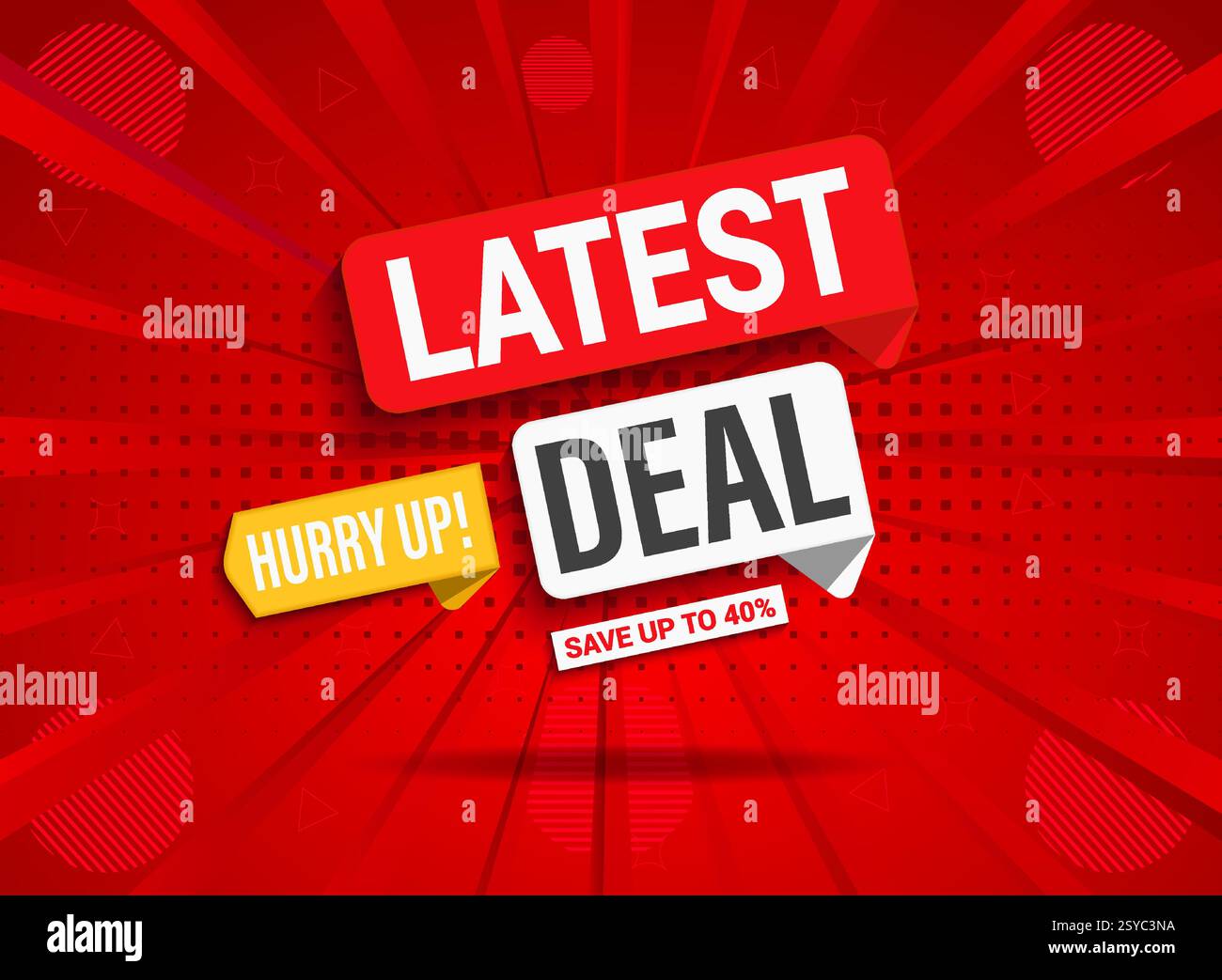 Modèle de conception victor de bannière Web de vente. Rabais exclusif, vente Flash, Mega offre de vente avec ruban réaliste. Prix de l'offre spéciale du produit . Illustration de Vecteur