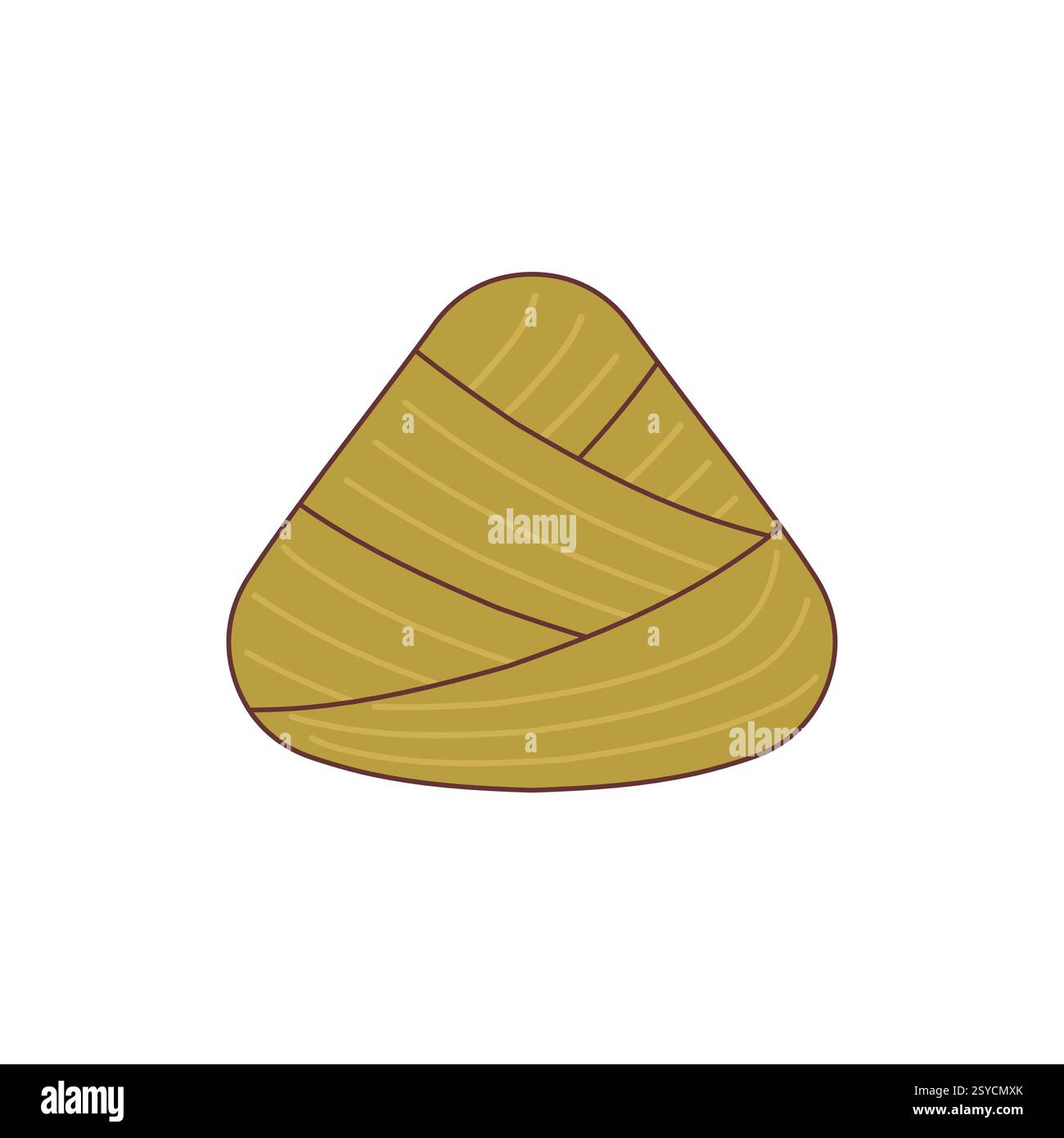 Le Zongzi est un plat chinois de riz avec des garnitures enveloppées de bambou ou de feuilles de roseau. Illustration de Vecteur