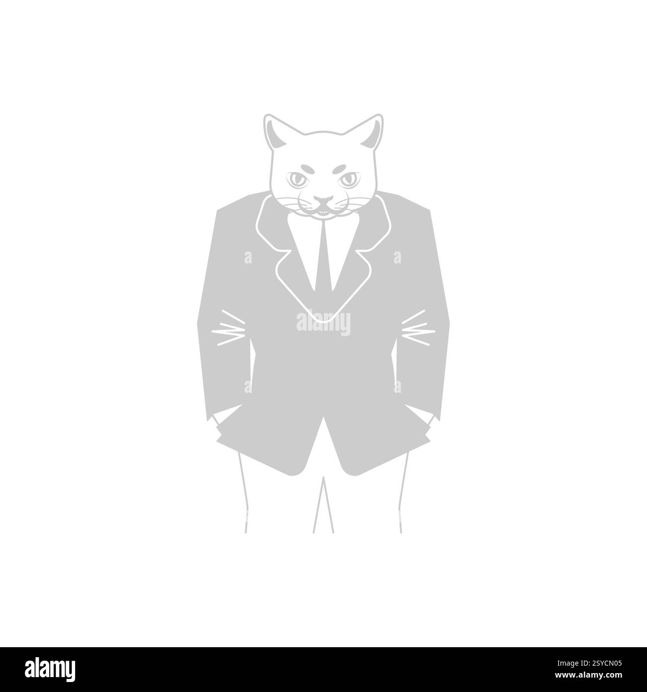 Homme d'affaires Cat. Animal de compagnie en costume d'affaires. Patron animal. Illustration de Vecteur