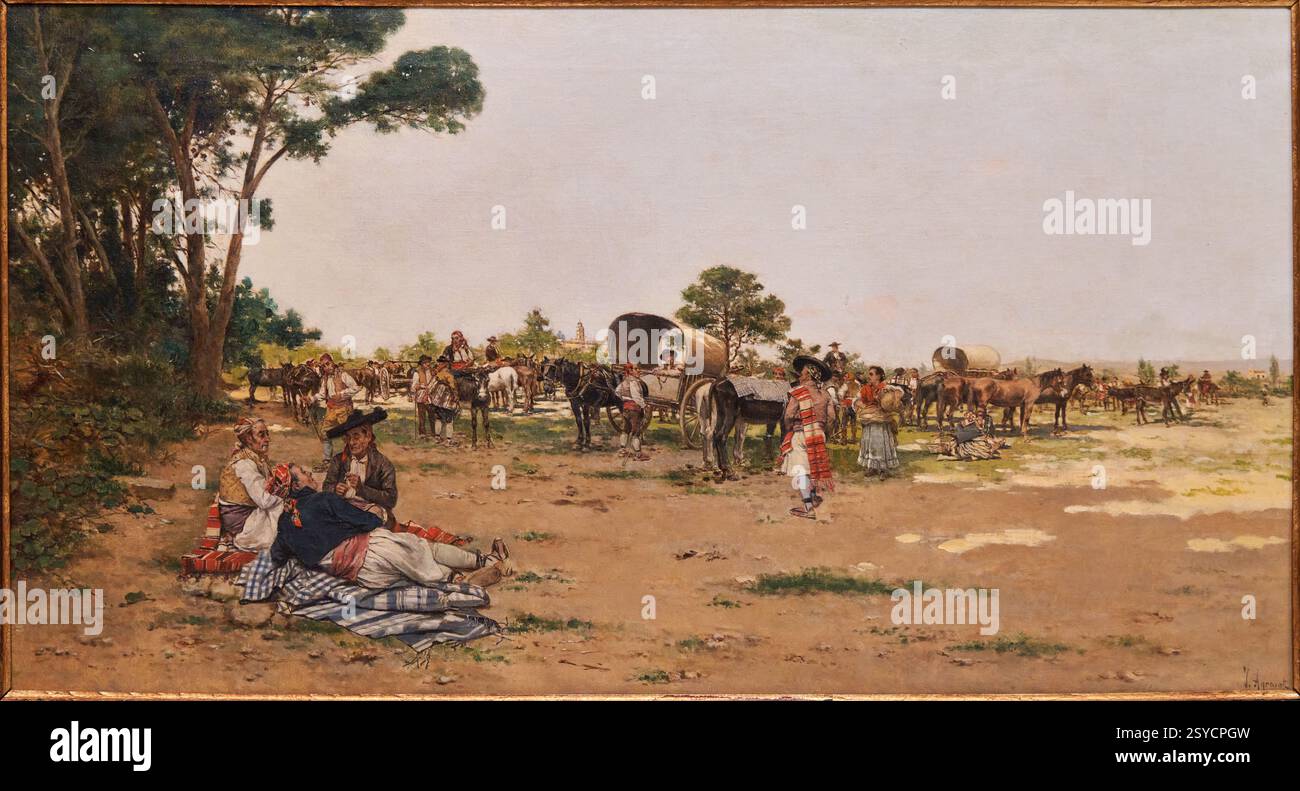 VALENCIENS APRÈS LEUR REPAS, c. 1880 - 1890, Joaquín Agrasot (Orihuela, 1836 - Valence, 1919). Banque D'Images
