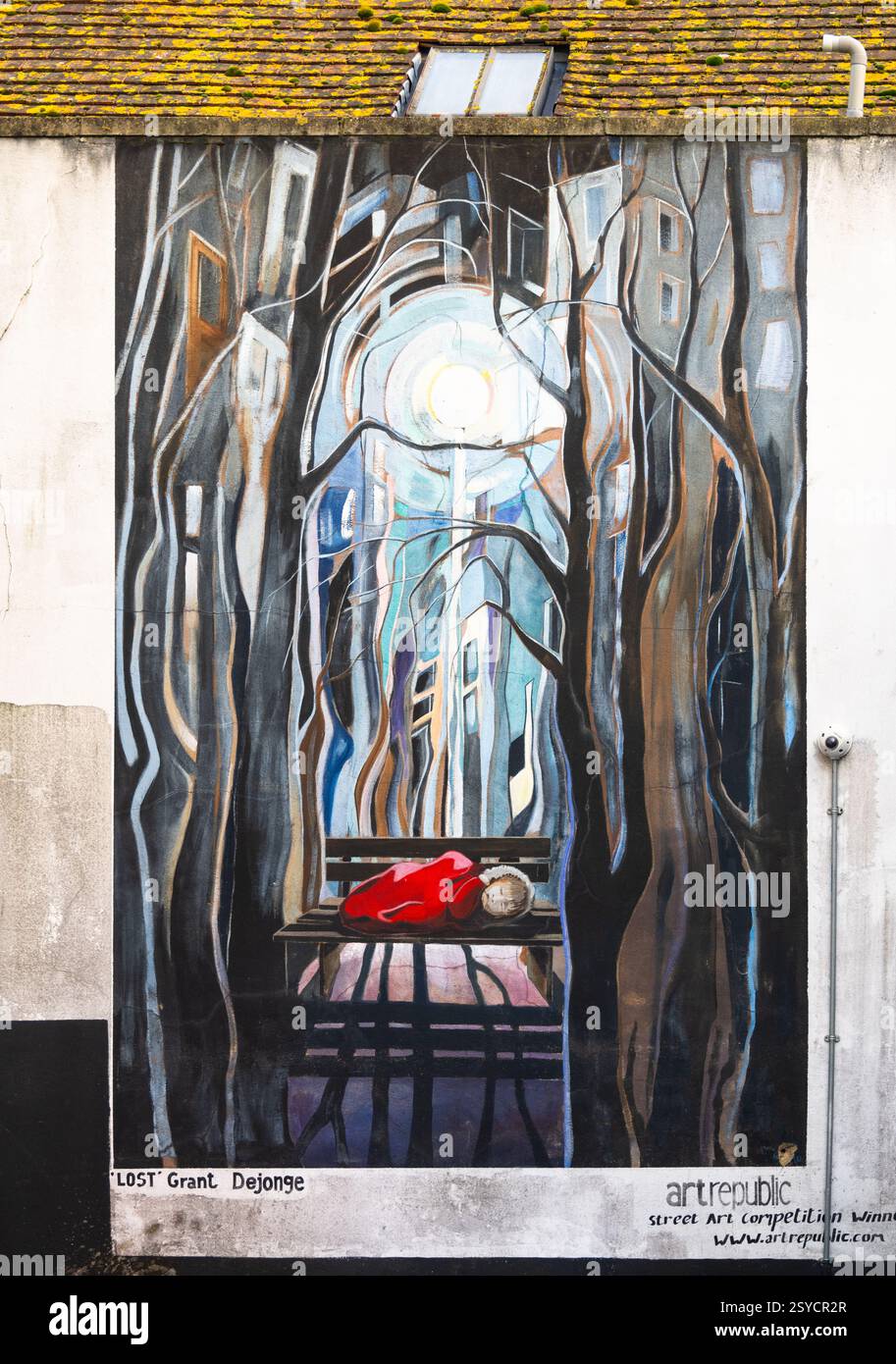 Peinture murale perdue de Grant Dejonge, ville de Brighton et Hove, East Sussex, Angleterre Banque D'Images