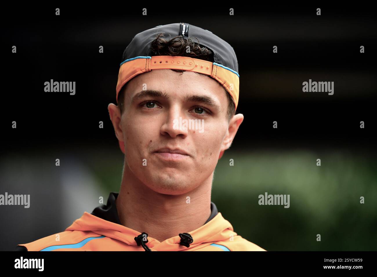 Gros plan face, Lando Norris, pilote de formule 1 McLaren, championnat du monde de formule 1 2024 en Australie Banque D'Images