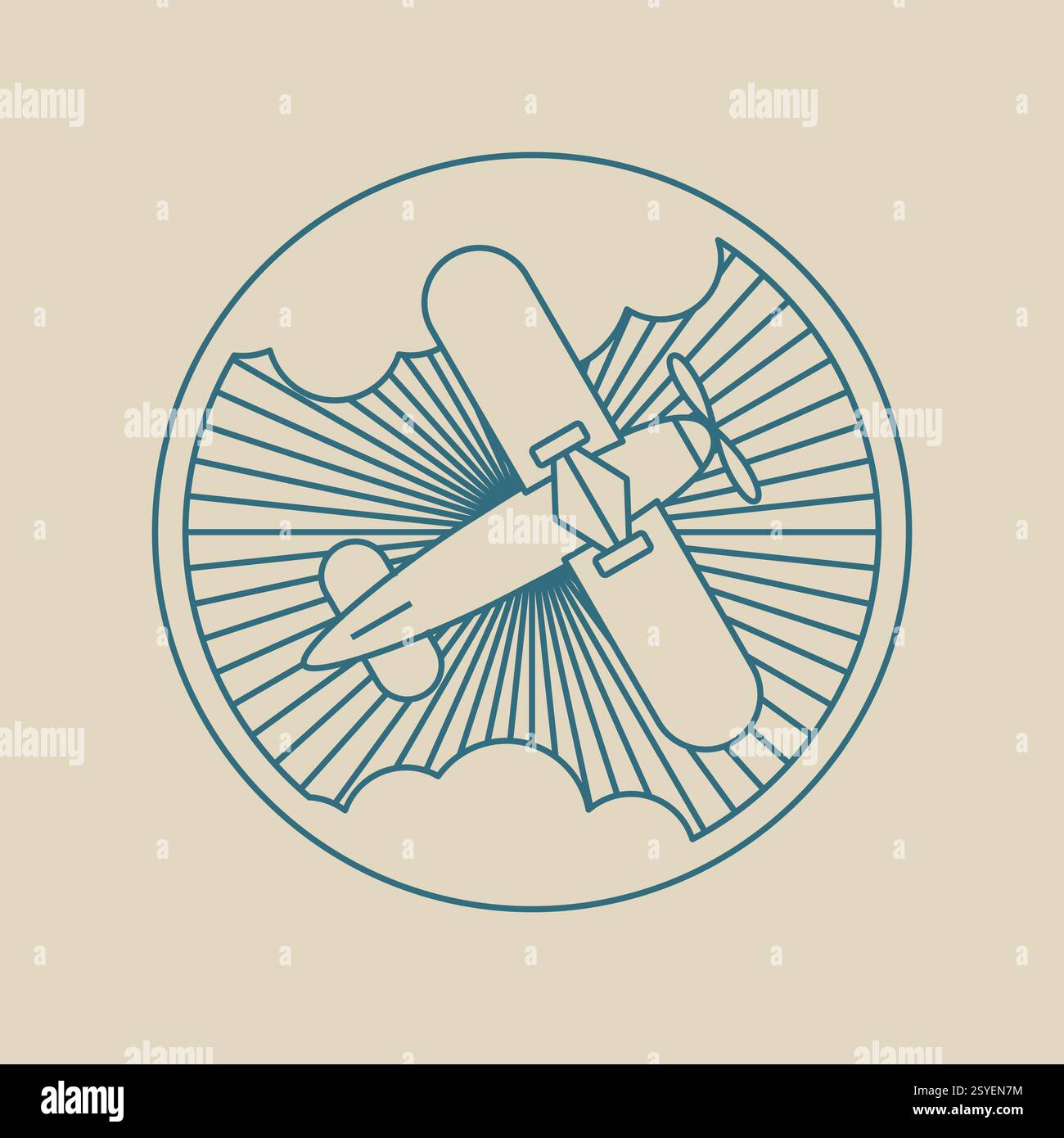 Icône de logo rond. Transport aérien et vol. Illustration de Vecteur