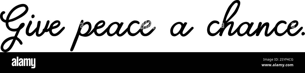 « Donnez une chance à la paix » – Un puissant appel à la coexistence pacifique. Illustration de Vecteur