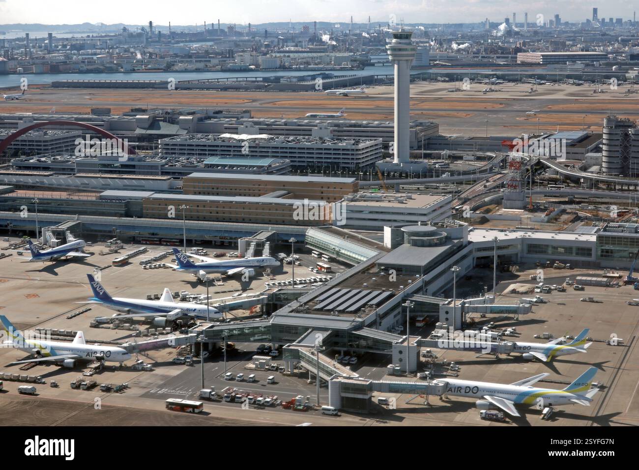 Aéroport de Haneda (Tokyo), Japon vue aérienne Banque D'Images