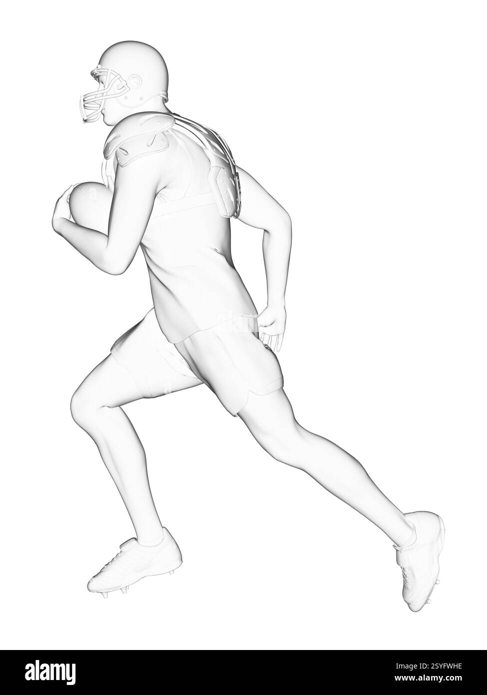 Joueur de football américain, illustration. Banque D'Images