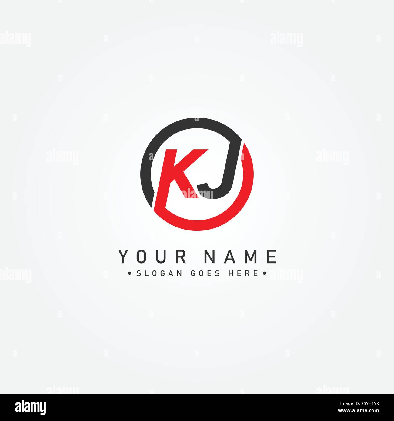 Modèle de logo vectoriel KJ - icône simple pour la lettre initiale K et le monogramme J. Illustration de Vecteur