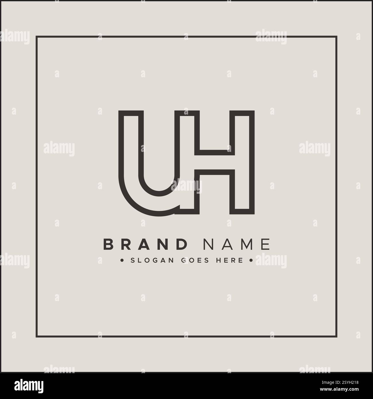 UH minimal Vector logo - simple Business logo pour monogramme U et H. Illustration de Vecteur