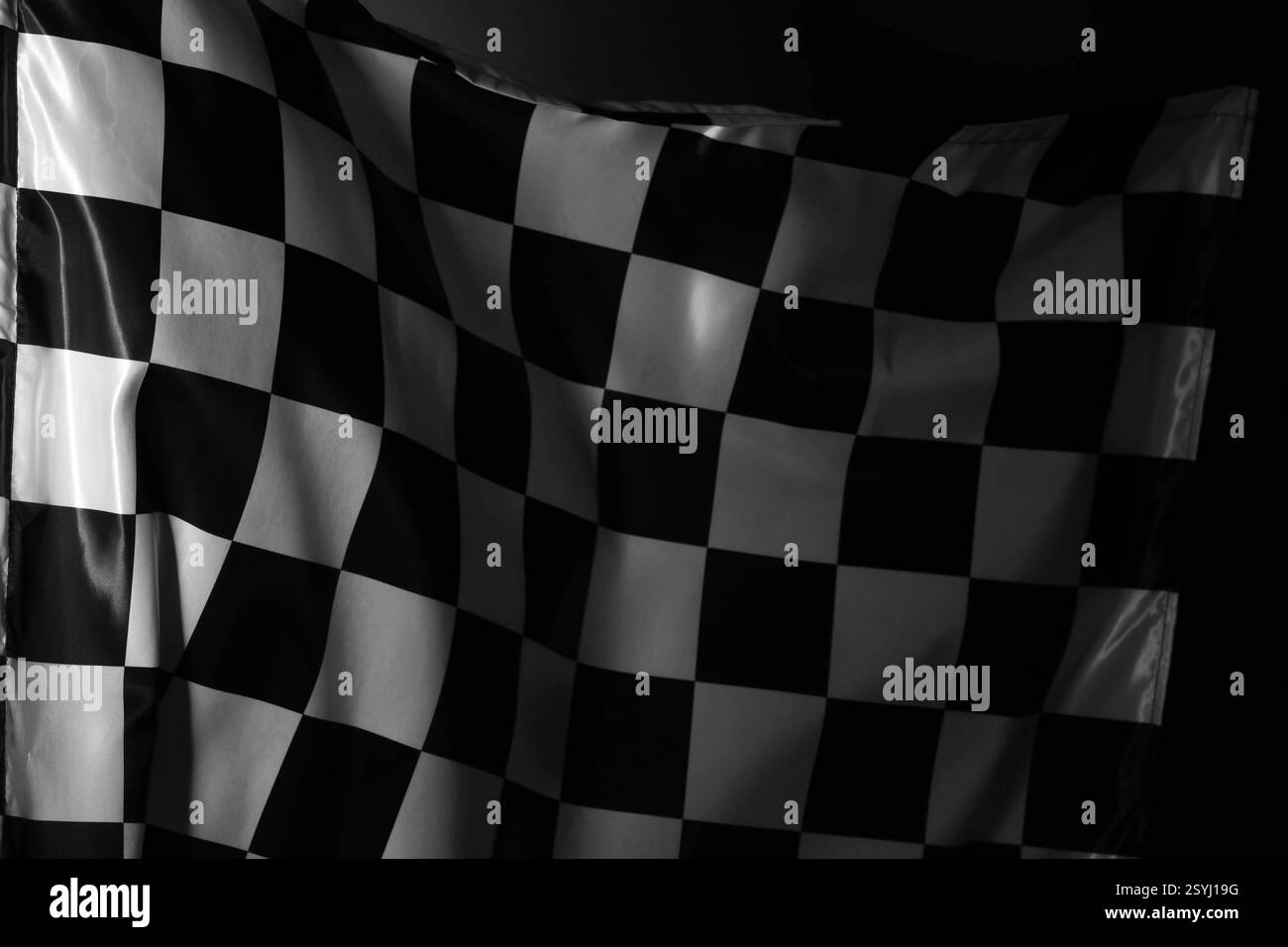 Drapeau à damier de course en arrière-plan, vue rapprochée Banque D'Images