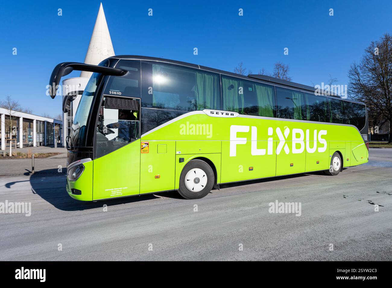 Bus FlixBus Setra S516HD à Göttingen, Allemagne Banque D'Images
