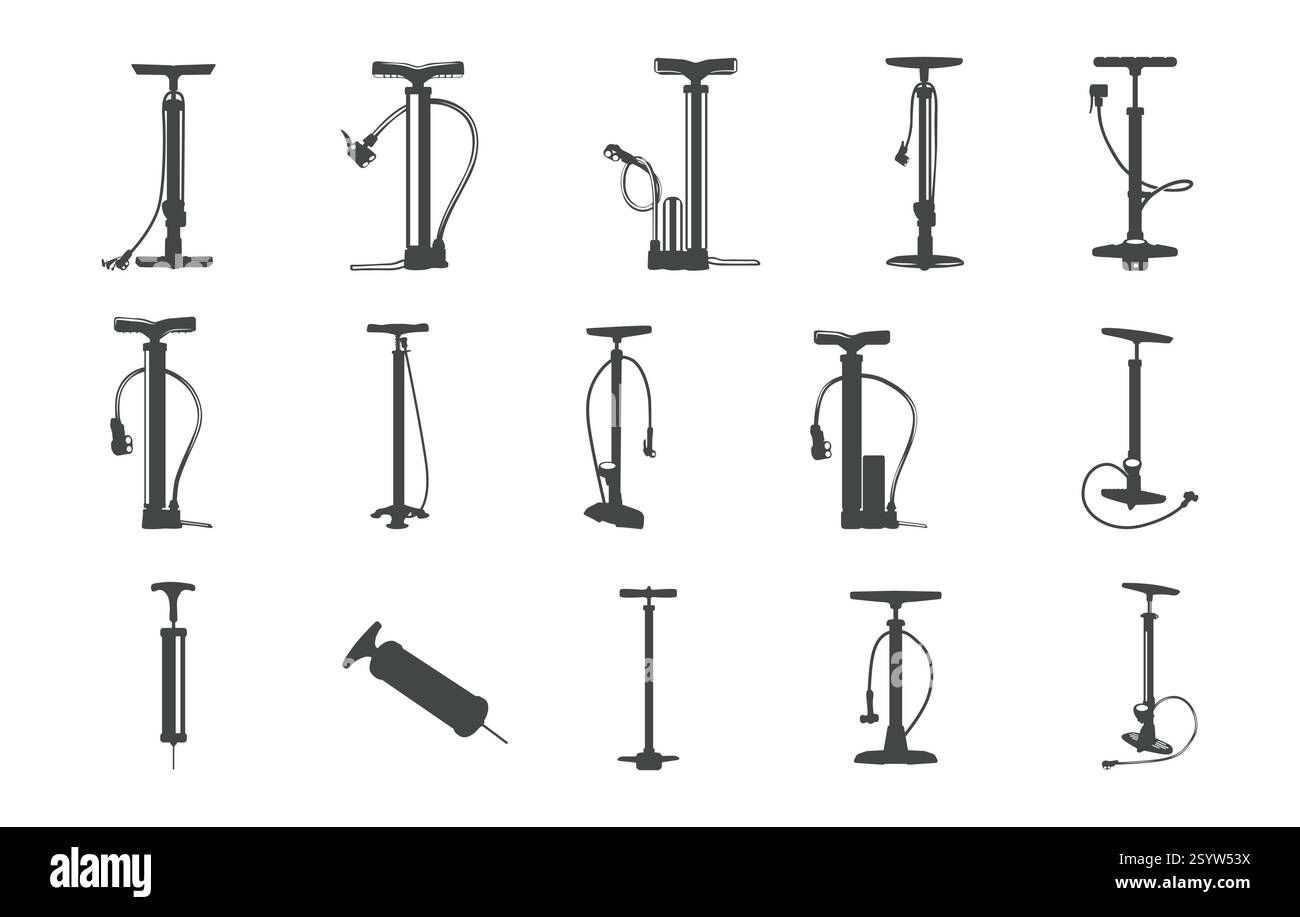 Silhouette de pompe à air, pompe à air SVG, pompe SVG, pompe à vélo SVG, silhouette de pompe à vélo, silhouette de pompe à vélo, pompe à air de ballon SVG Illustration de Vecteur