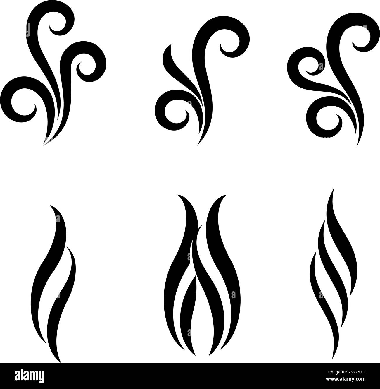 Ensemble d'éléments décoratifs asymétriques - dentelle Mandala dans le style Zentangle. Fleurs stylisées pour Design sur fond blanc Illustration de Vecteur